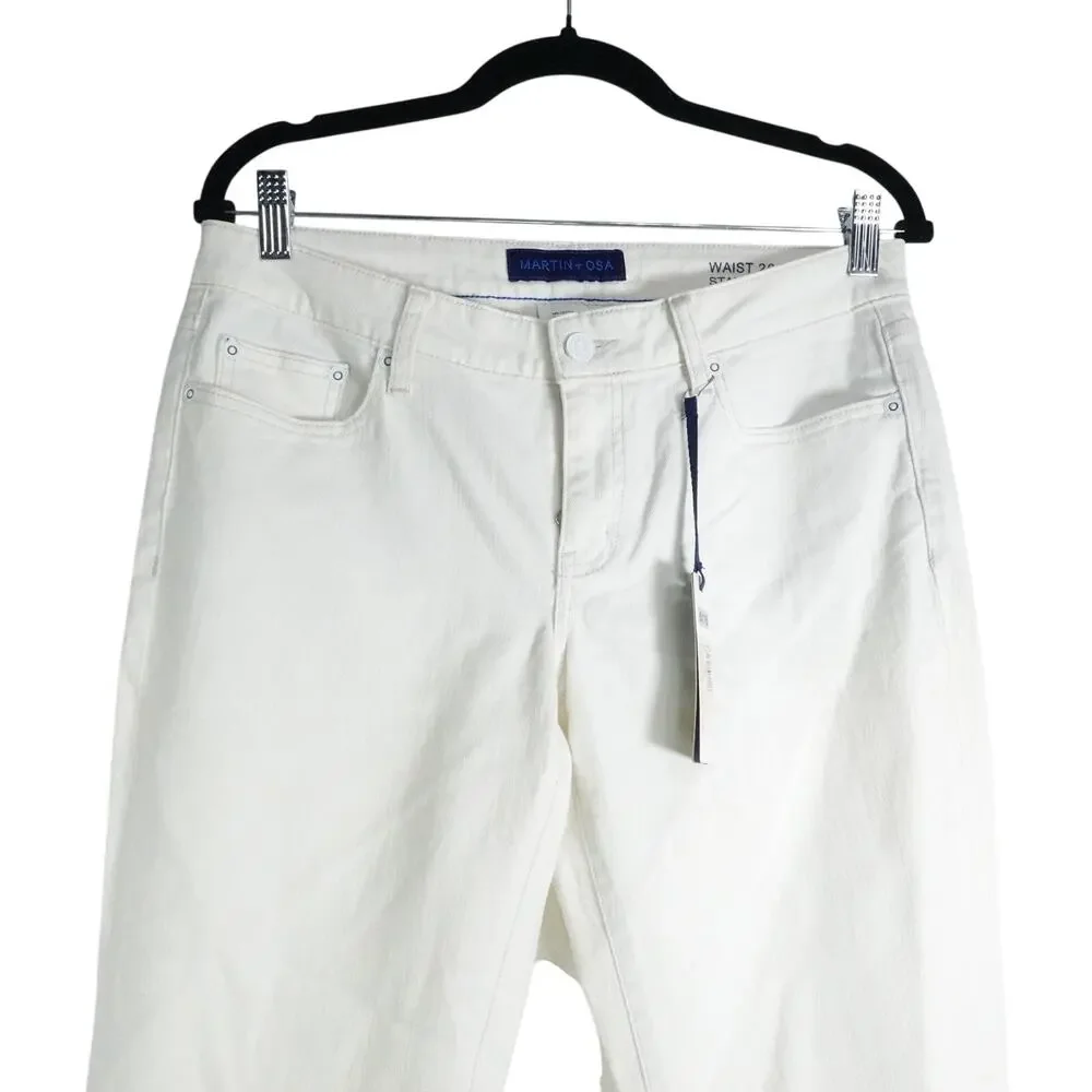 New Martin + Osa Slim Skinny Jeans Size 29 Salt Wash White Denim Stretch 29x31 - Picture 2 of 13